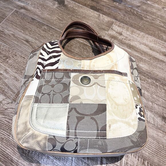 Vintage Coach 10810 Patchwork Ergo Brown Multi Hobo shoulder bag purse Rare - Picture 1 of 16